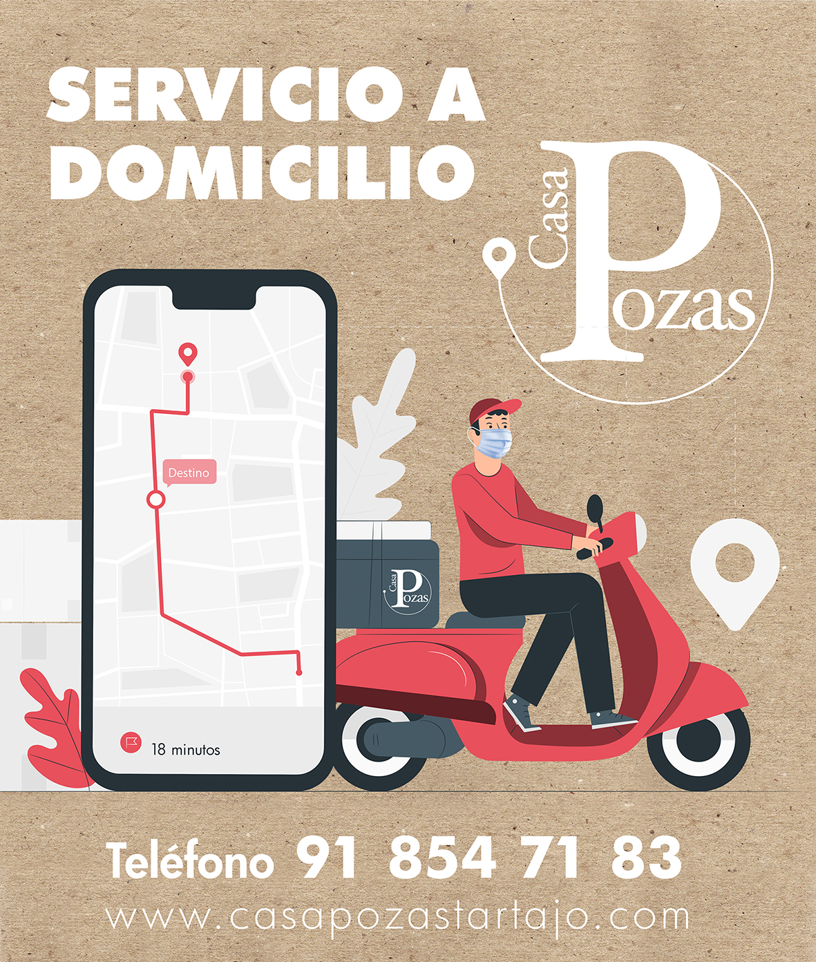 Servicio a domicilio en Casa Pozas